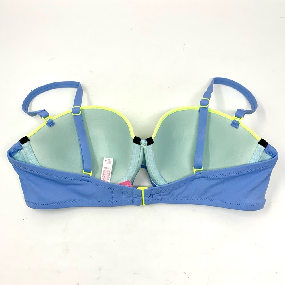 Victoria's Secret Blue / highlighted Yellow Colorblock Bra Bikini Top size 36 C - Picture 7 of 9